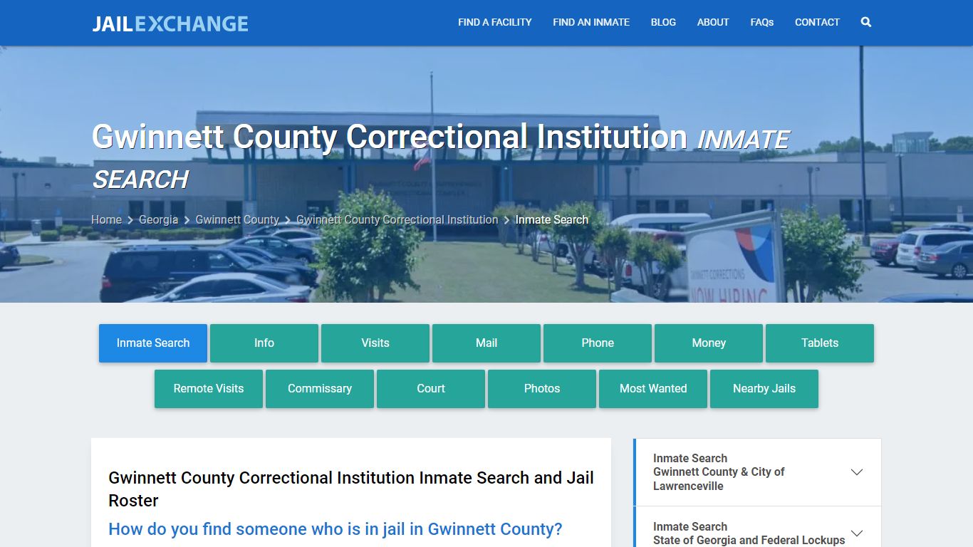 Gwinnett County Correctional Institution Inmate Search - Jail Exchange